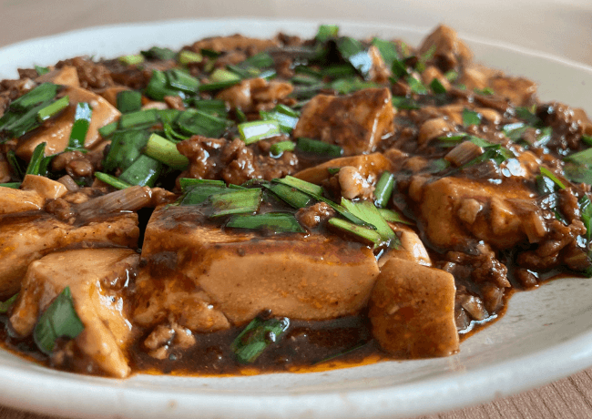 完成した黒麻婆豆腐