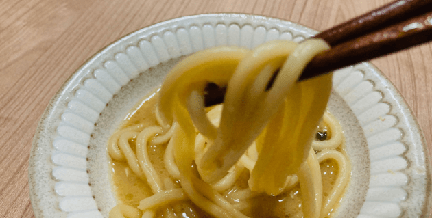 ちゃんぽん麵の箸上げ