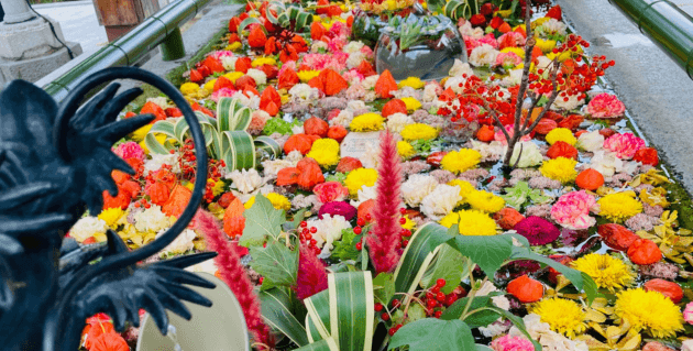 住吉神社の花手水