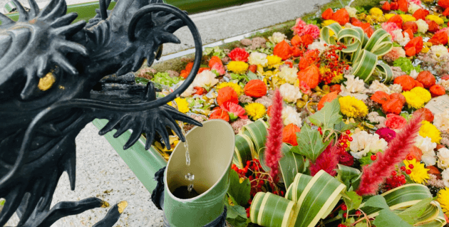 住吉神社の花手水