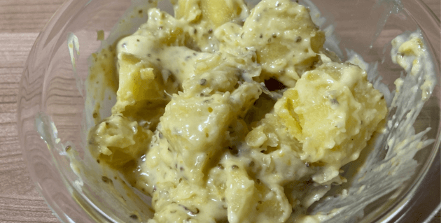 ハニーマスタードマヨを和えた焼いも