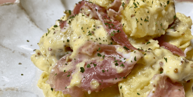 生ハムと和えた焼いも