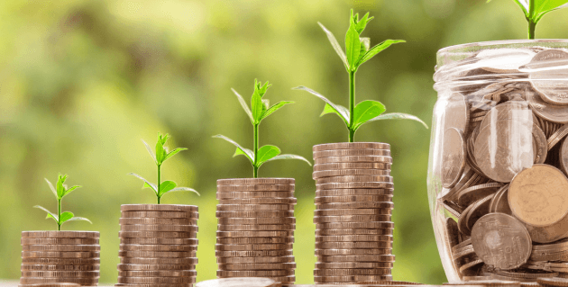 芽が出ているコイン